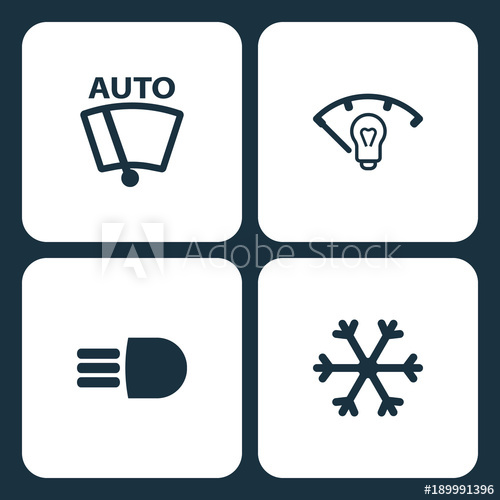 500x500 Vector Illustration Set Car Dashboard Icons Elements Vector