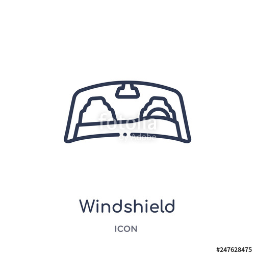 500x500 Windshield Icon From Transportation Outline Collection Thin Line