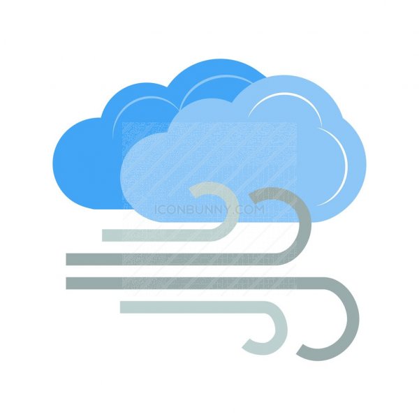 600x600 Windy + Cloudy Flat Multicolor Icon