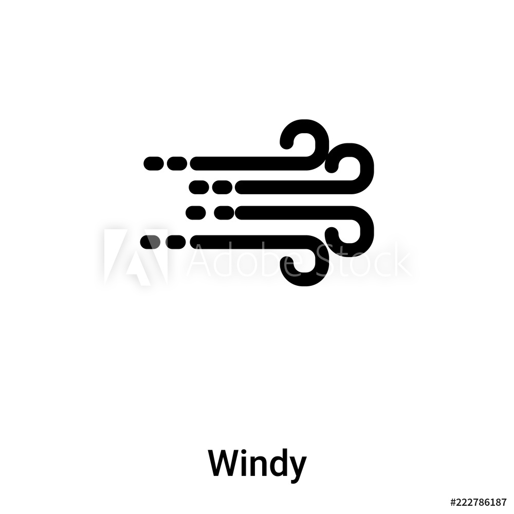 1000x1000 Photo Art Print Windy Icon Vector Isolated On White Background