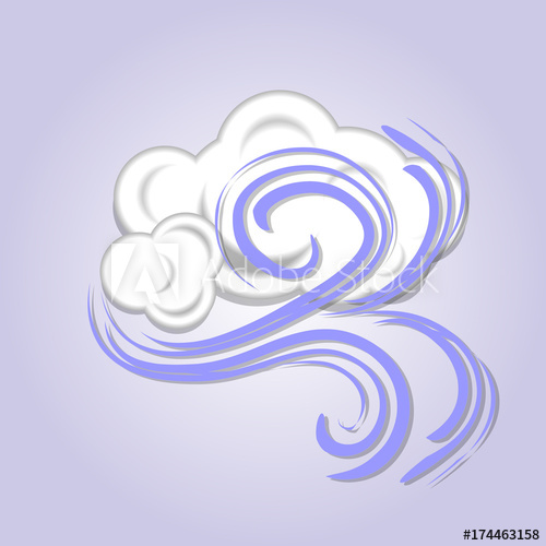 500x500 Windy Cloud Icon Weather Icon Vector Illustration