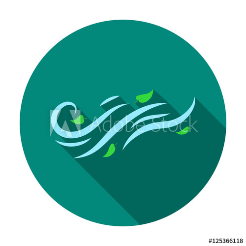 500x500 Windy Weather Icon In Flat Style Isolated On White Background