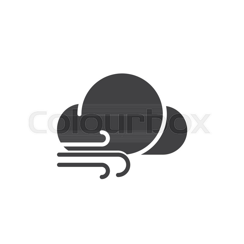 800x800 Windy Weather Icon Vector, Filled Flat Stock Vector Colourbox