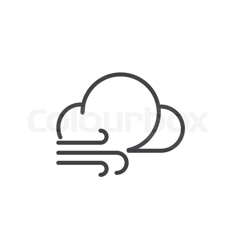 800x800 Windy Weather Line Icon, Outline Stock Vector Colourbox