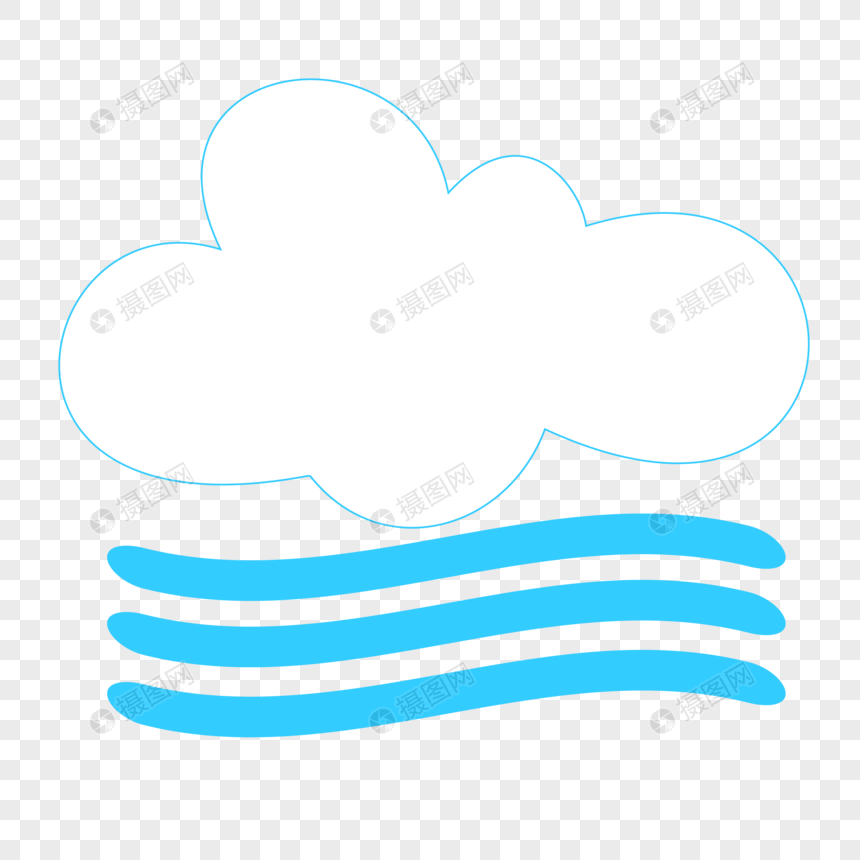 860x860 Hand Painted Baiyun Windy Weather Icon Design Material Png