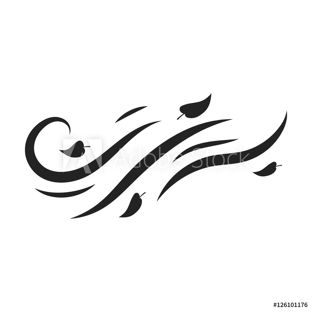 1000x1000 Photo Art Print Windy Weather Icon In Black Style Isolated