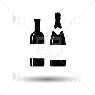 400x400 Wine And Champagne Bottles Icon Vector Image Of Icons And Emblems