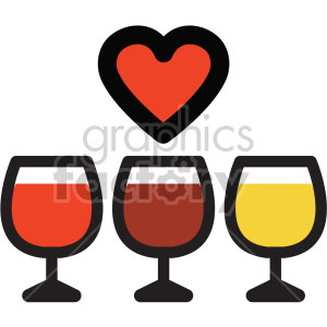 300x300 Wine Glasses Icon For Valentines Day Party Clipart Royalty Free