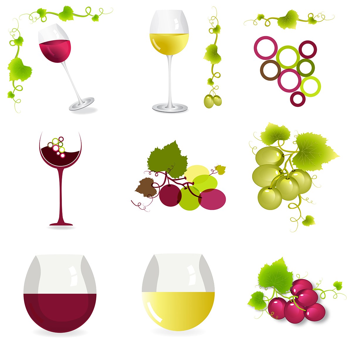 Wine Icon Set 1200x1200 Wine Icon Set