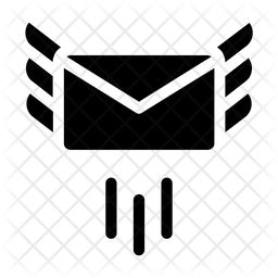 256x256 Mail Wings Icon Of Glyph Style