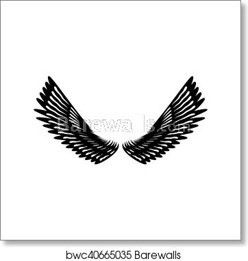 362x382 Pair Of Eagle Wings Icon, Simple Style, Art Print Barewalls