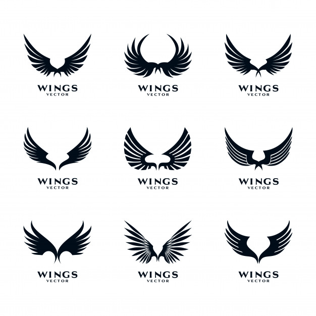 626x626 Wings Icon Logo Template Vector Set Vector Premium Download