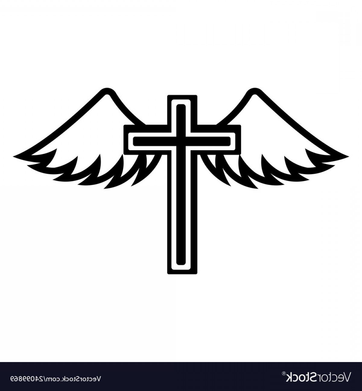 1200x1296 Cross With Wings Icon Vector Handandbeak