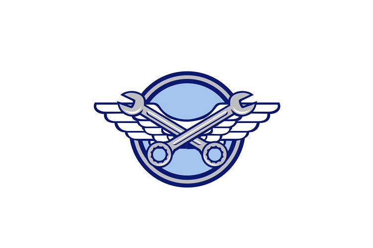 750x500 Crossed Spanner Air Force Wings Icon