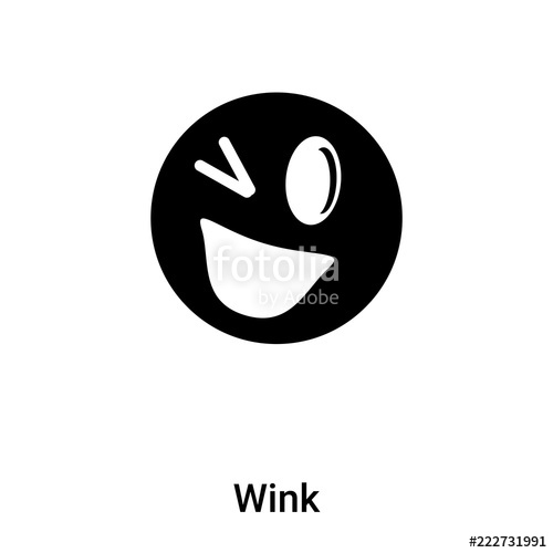 500x500 Wink Icon Vector Isolated On White Background, Logo Concept
