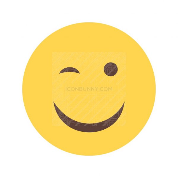 600x600 Winking Flat Multicolor Icon