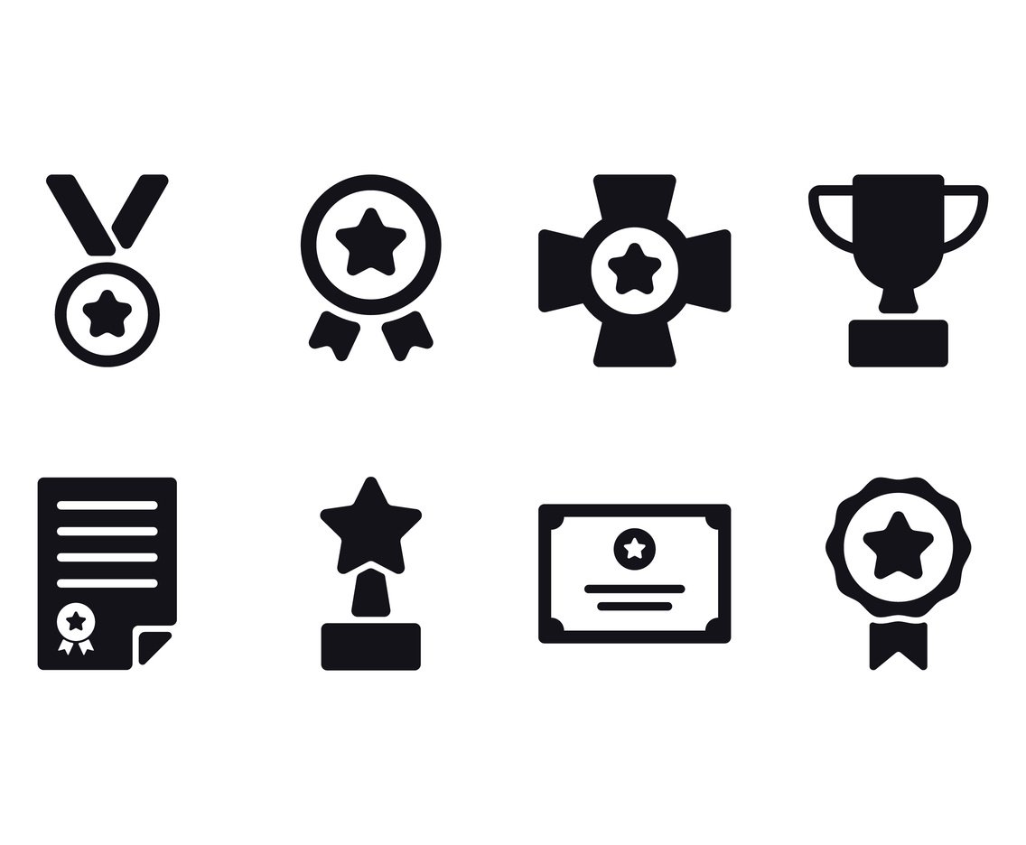 1136x936 Winner Icon Set Vector Art Graphics