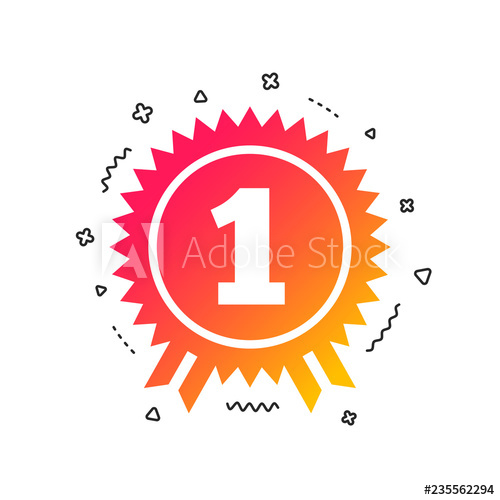 500x500 First Place Award Sign Icon Prize For Winner Symbol Colorful