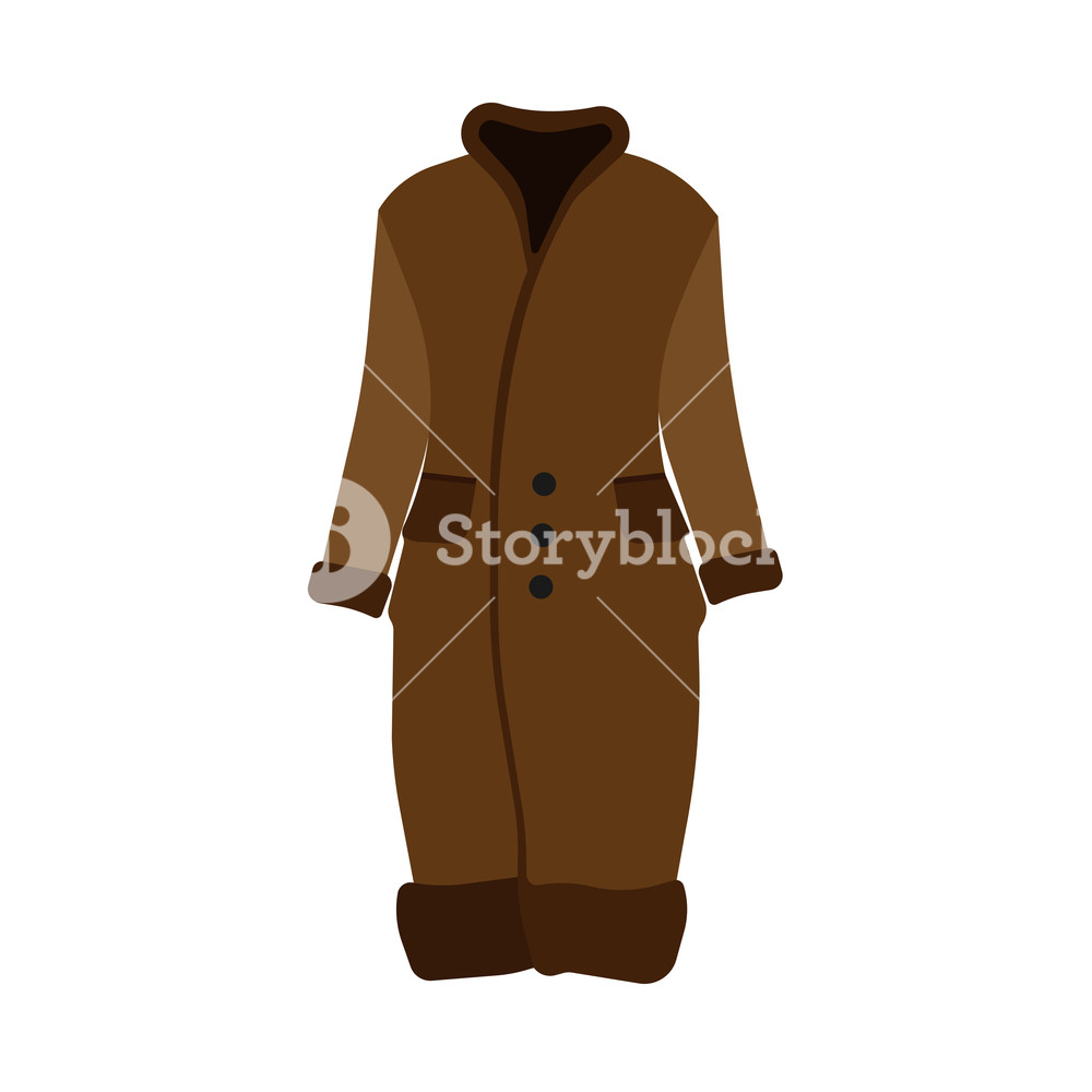 1000x1000 Fur Winter Brown Coat Beautiful Clothing Illustration Vector Icon