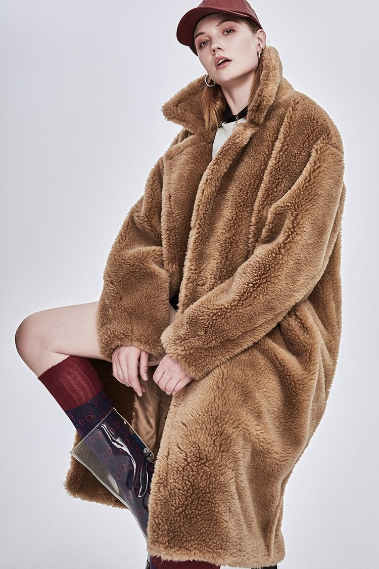 750x1125 Jazzevar Winter New Fashion Womens Teddy Bear Icon Coat X Long