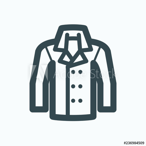 500x500 Men Coat Icon, Autumn Winter Outerwear Jacket Vector Icon