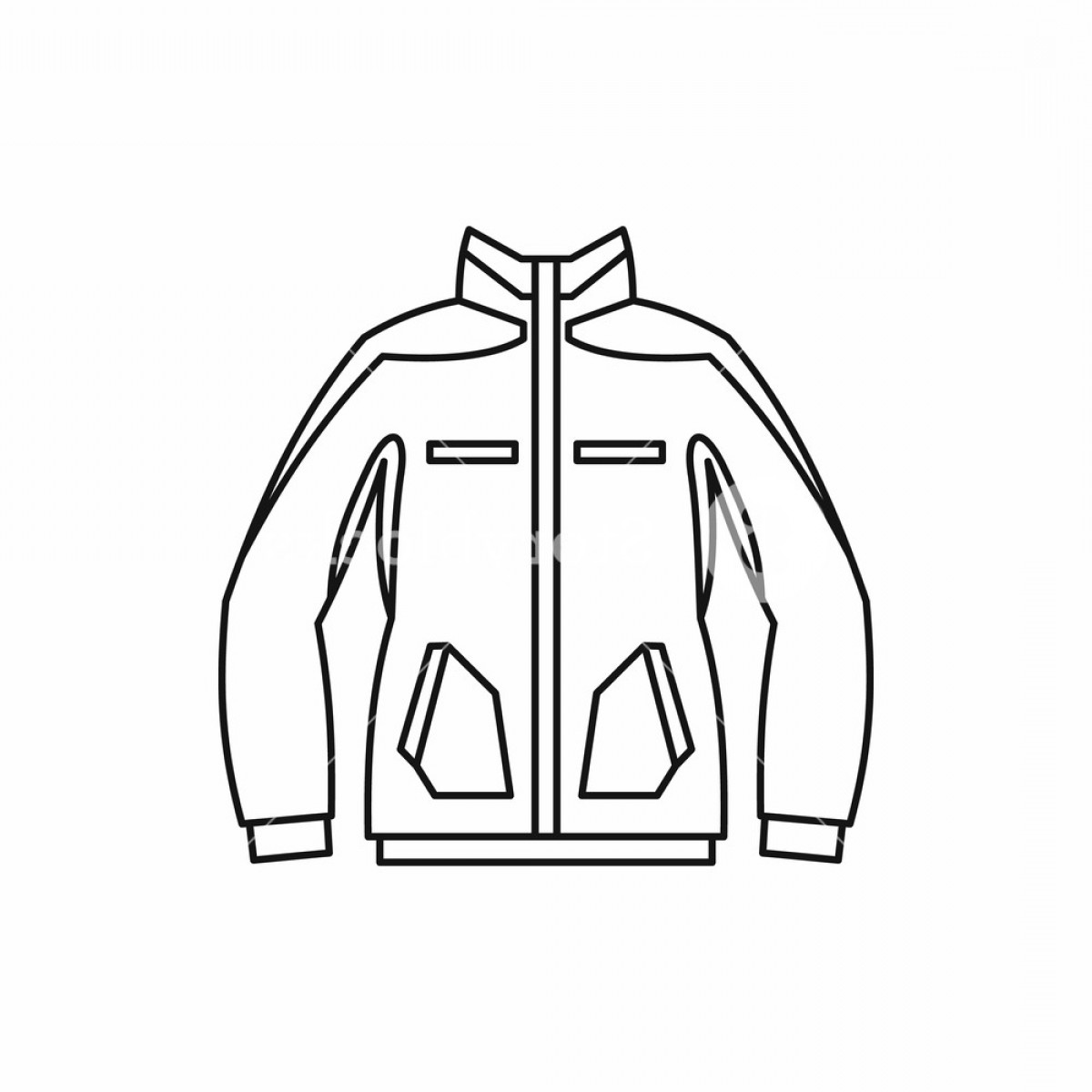 1200x1200 Men Winter Jacket Icon In Outline Style Isolated On White
