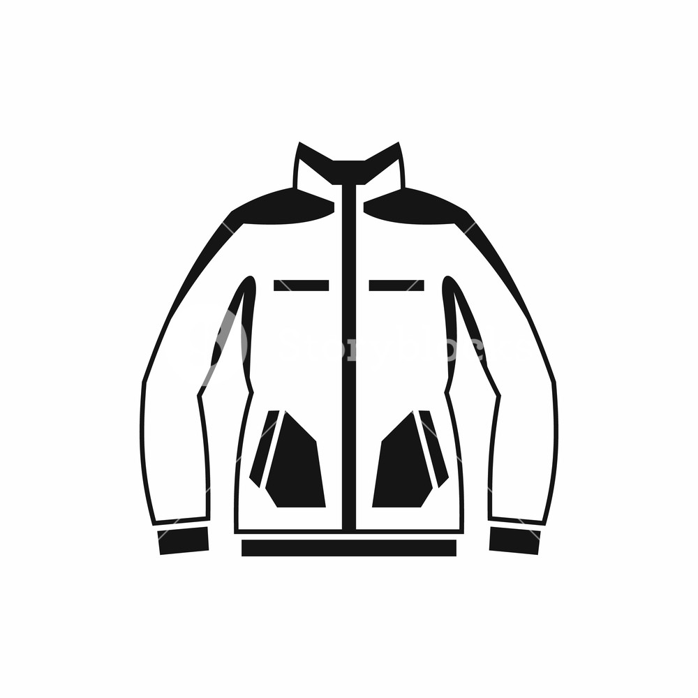 1000x1000 Men Winter Jacket Icon In Simple Style Isolated On White