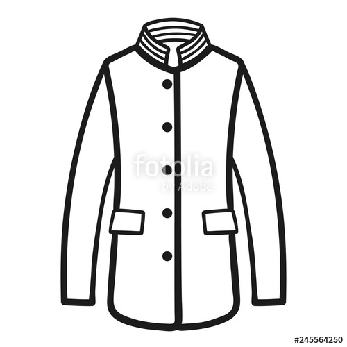 500x500 Winter Coat Outlined Icon In White Background Stock Image