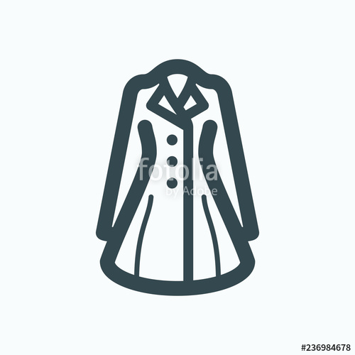 500x500 Woman Coat Icon, Beautiful Women's Winter Coat Vector Icon Stock
