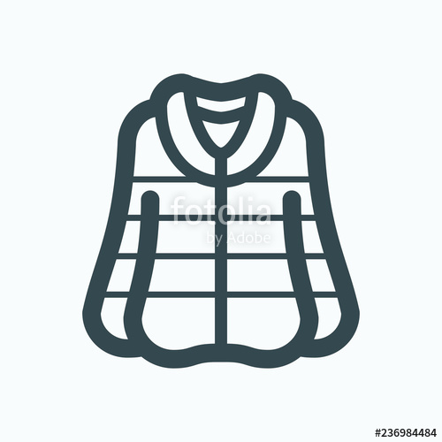 500x500 Women's Fur Coat Icon, Winter Clothes Vector Icon Stock Image