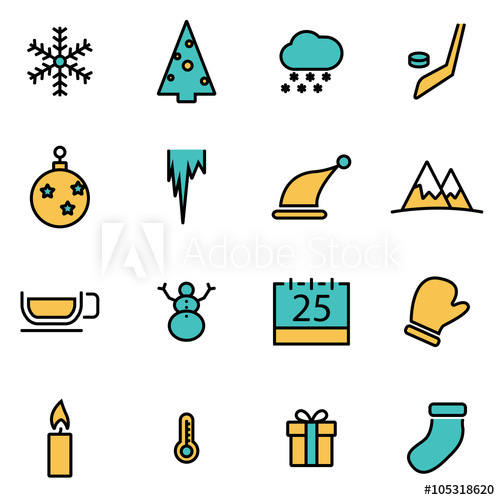 500x500 Trendy Flat Line Icon Pack For Designers And Developers Vector