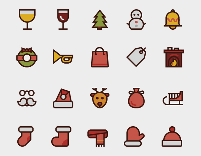 650x505 Winter And Holiday Inspired Icon Sets