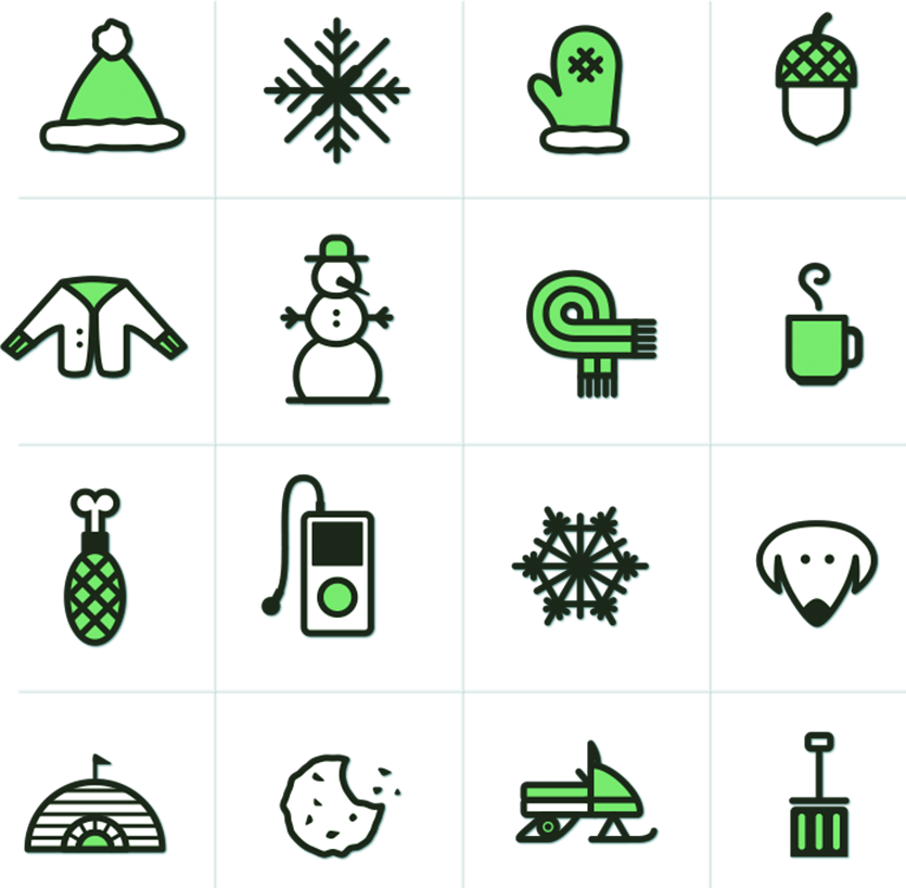 835x818 Winter Icons