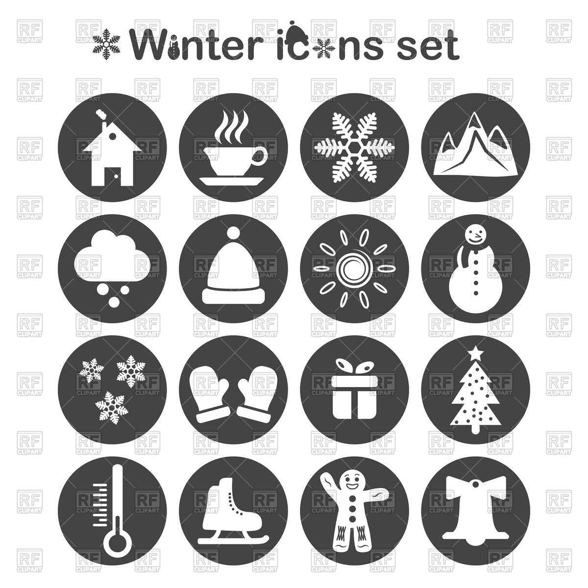 1200x1200 Winter Icons Set Vector Image Of Icons And Emblems