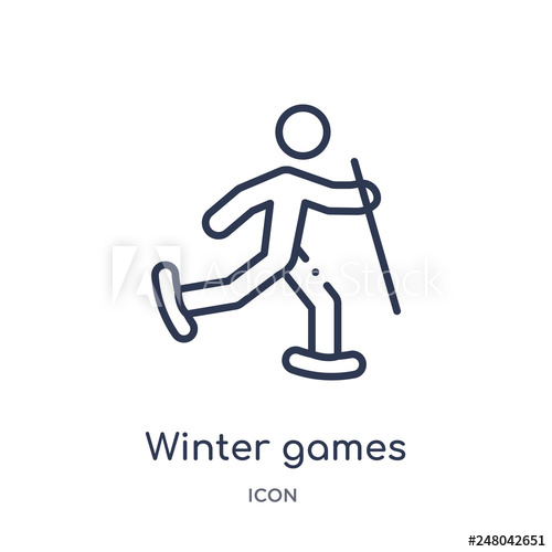 500x500 Winter Games Icon From Olympic Games Outline Collection Thin Line
