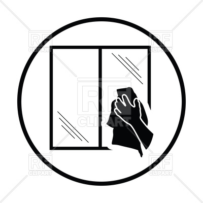 400x400 Hand Wiping Window Icon Vector Image Of Signs, Symbols, Maps