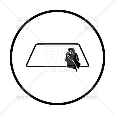 400x400 Thin Circle Design Of Wipe Car Window Icon Vector Image Of Icons