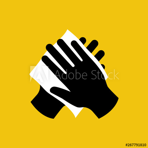 500x500 Wipe Your Hand With Damp Cloth Black Icon