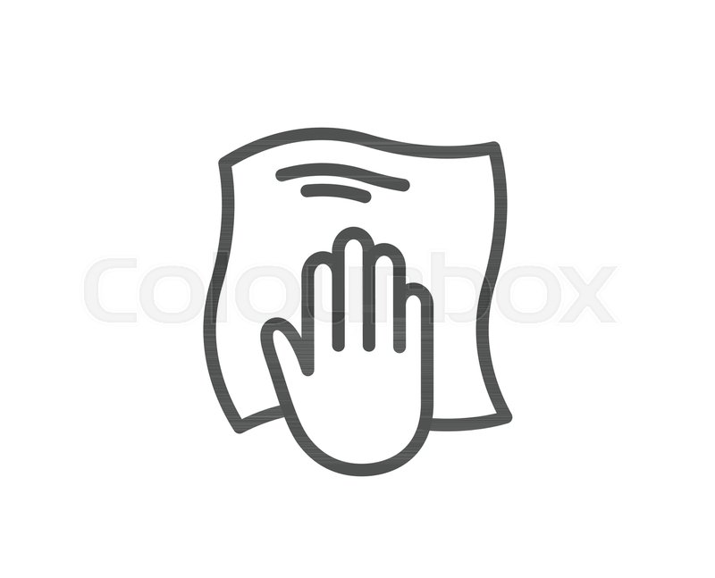 800x647 Cleaning Cloth Line Icon Wipe With A Stock Vector Colourbox