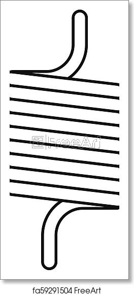 264x581 Free Art Print Of Elastic Spring Wire Icon, Outline Style Elastic