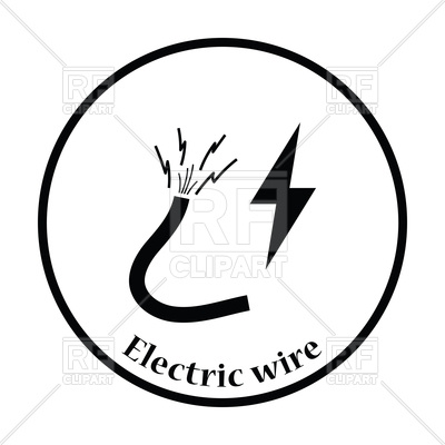 400x400 Thin Circle Design Icon Of Electric Wire Vector Image Of Icons