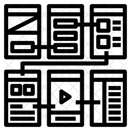 256x256 Wireframe Icon Of Line Style