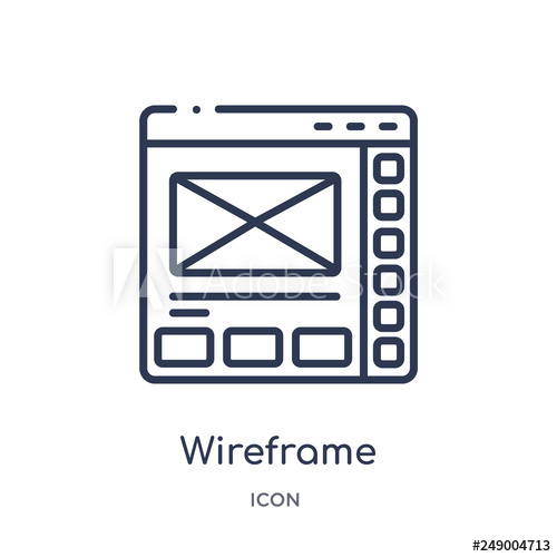 500x500 Wireframe Icon From Technology Outline Collection Thin Line