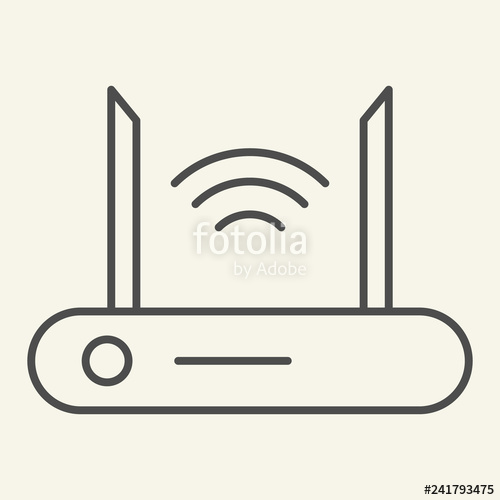 500x500 Router Thin Line Icon Wi Fi Vector Illustration Isolated On White