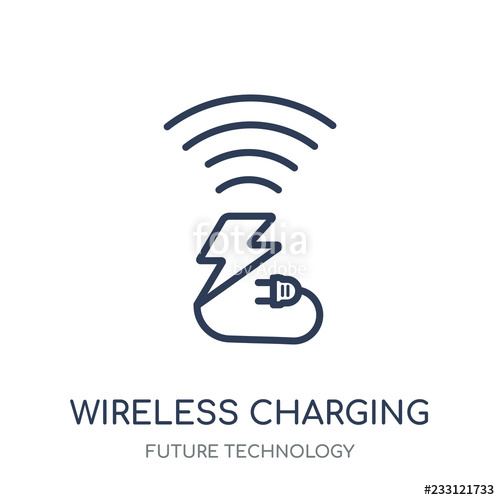 500x500 Wireless Charging Icon Wireless Charging Linear Symbol Design