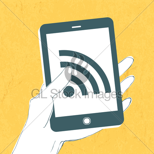 500x500 Smartphone With Wireless Connection Icon Vector Gl Stock Images