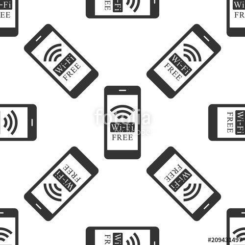 500x500 Smartphone With Free Wi Fi Wireless Connection Icon Seamless
