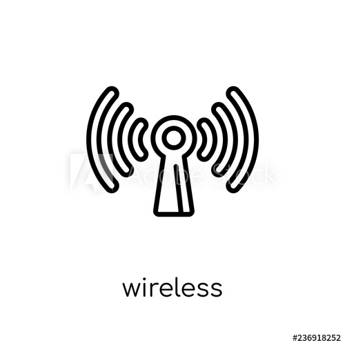 500x500 Wireless Connection Icon Trendy Modern Flat Linear Vector Wirel