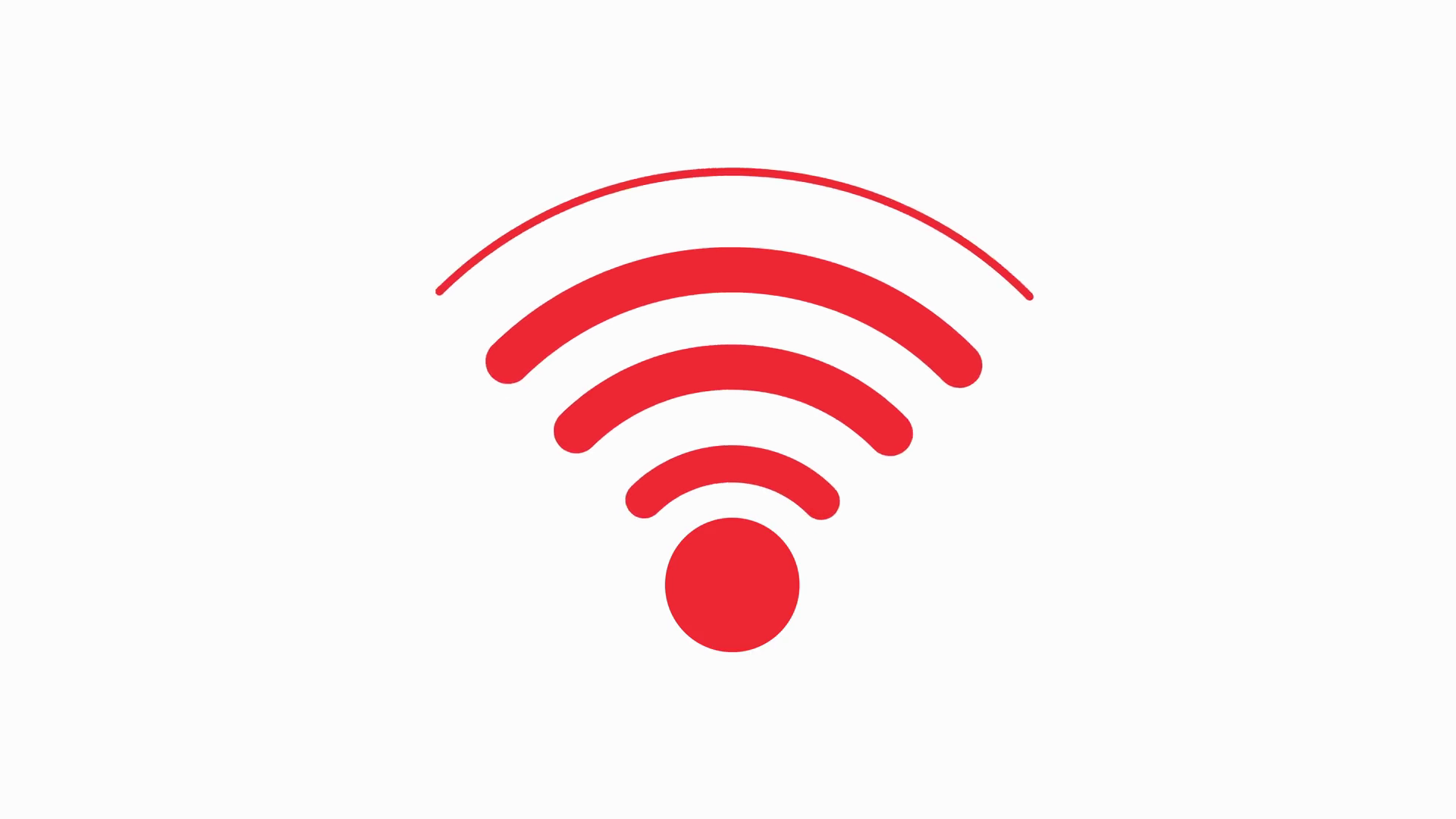 1920x1080 Red Icon Connection To The Wifi Point With A Changing Level