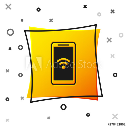 500x500 Black Smartphone With Free Wi Fi Wireless Connection Icon Isolated